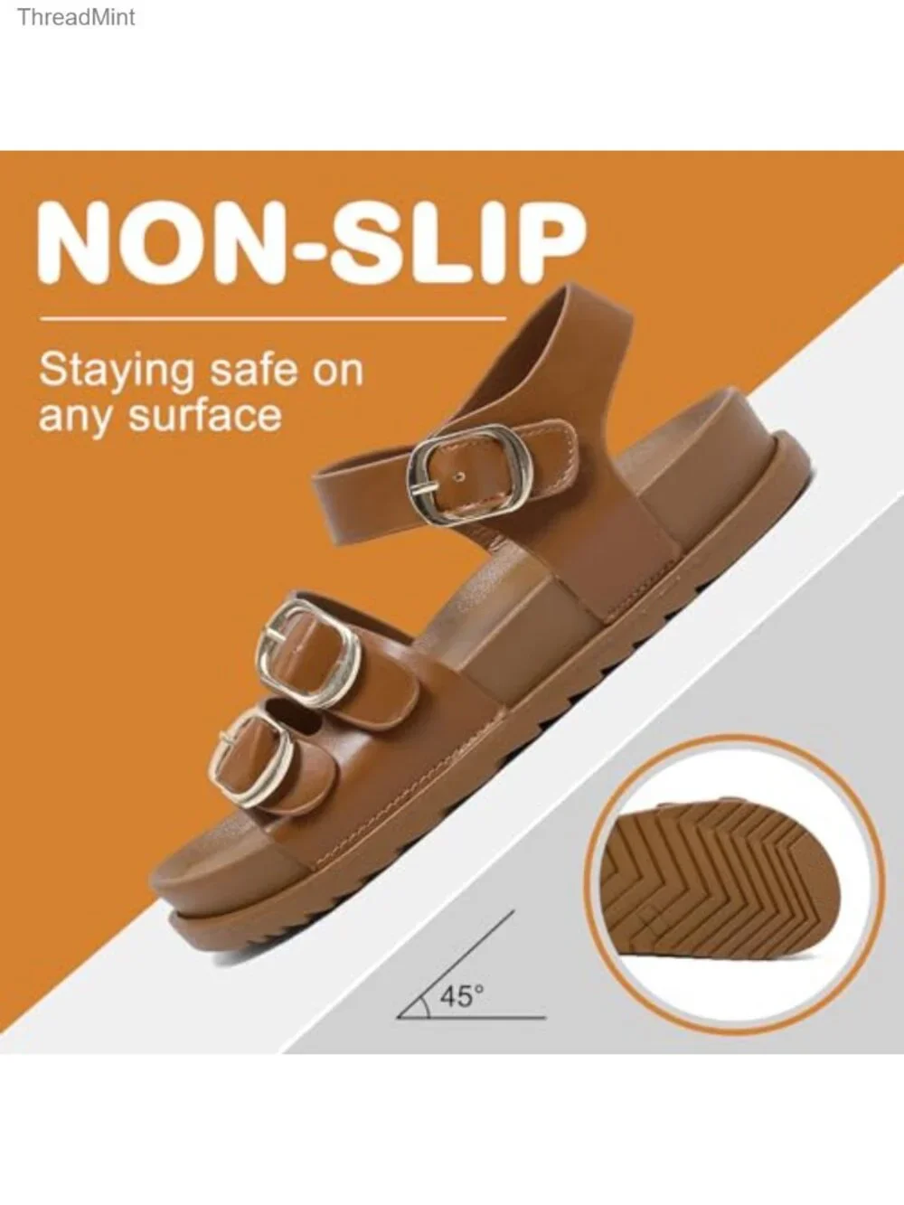 Kids Sandals with Back Strap Adjustable Buckle Lightweight EVA Summer Beach